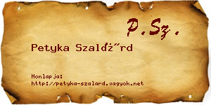 Petyka Szalárd névjegykártya